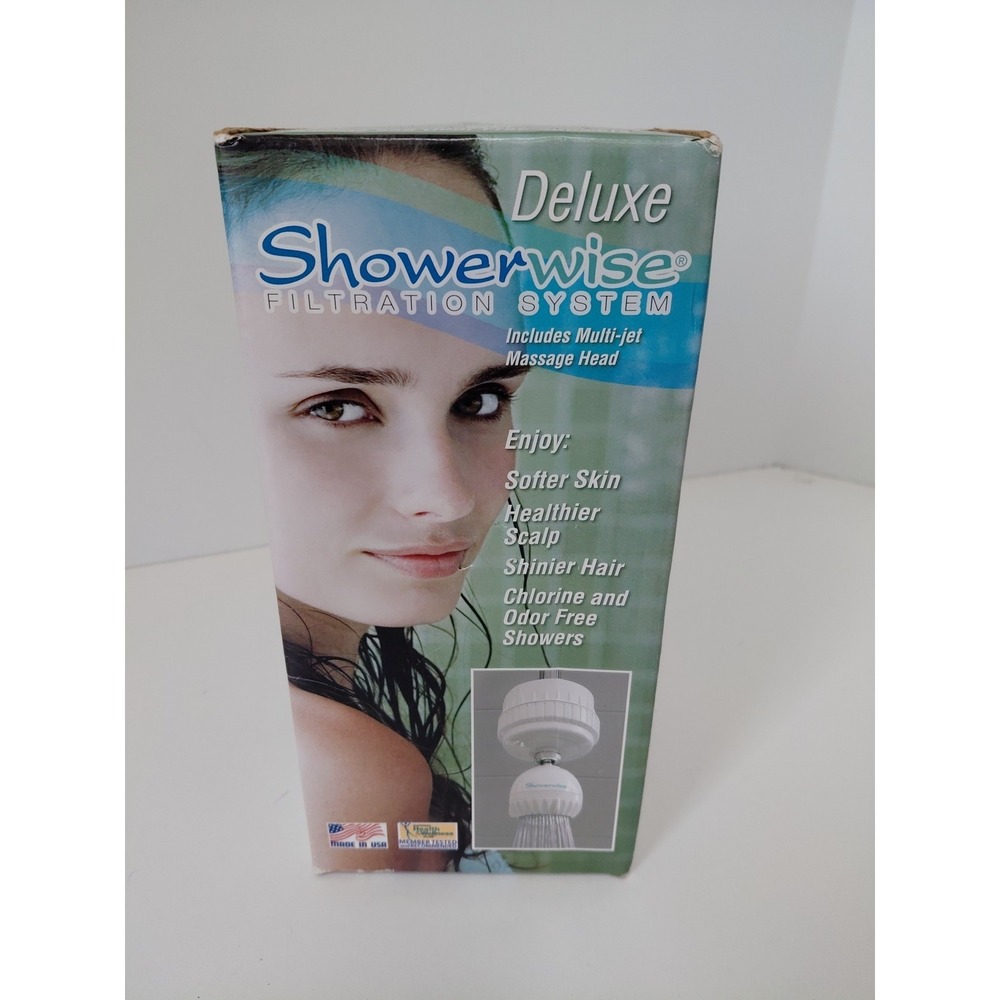 Deluxe Showerwise Filtration System Reduces Chlorine 1195 Massage Showerhead New